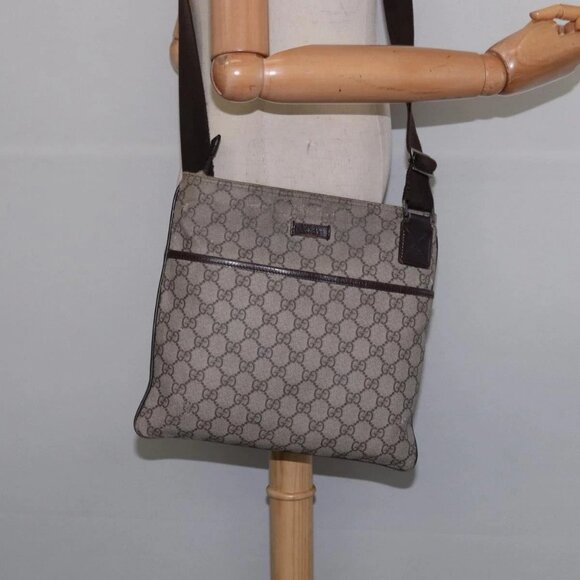 GUCCI GG Supreme Shoulder Bag PVC Beige - Picture 14 of 16